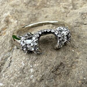 Timeless Diamond Engagement Ring Wrap Set In Solid 14 Karat White Gold